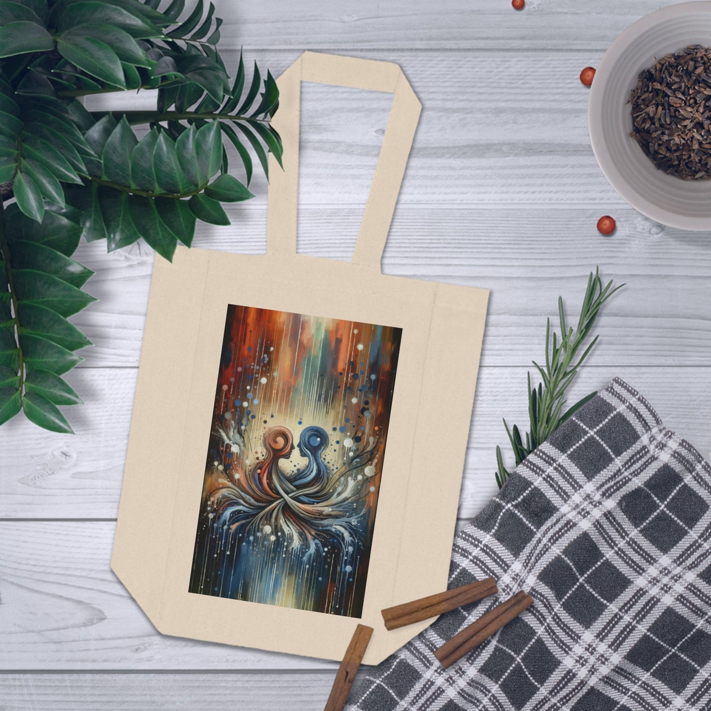 Empathic Connection Tachism Double Wine Tote Bag - ATUH.ART