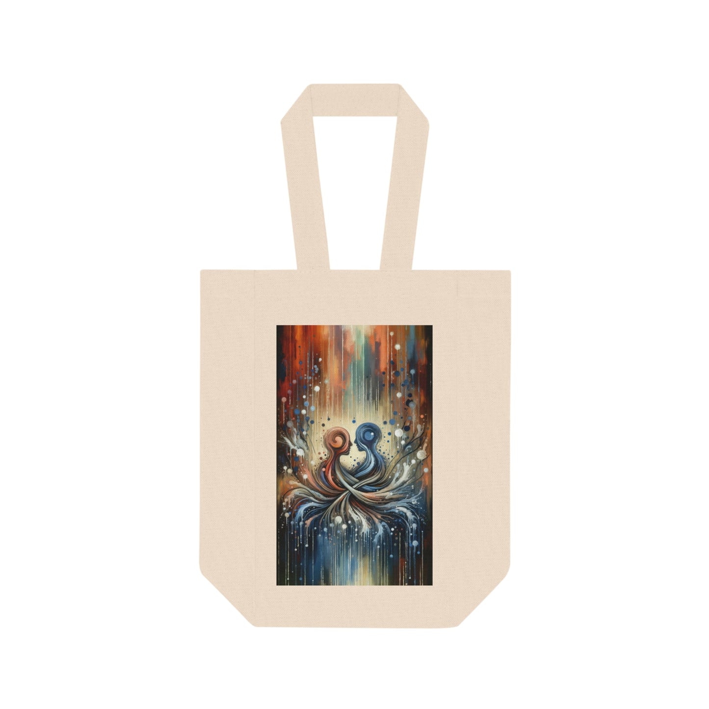Empathic Connection Tachism Double Wine Tote Bag - ATUH.ART