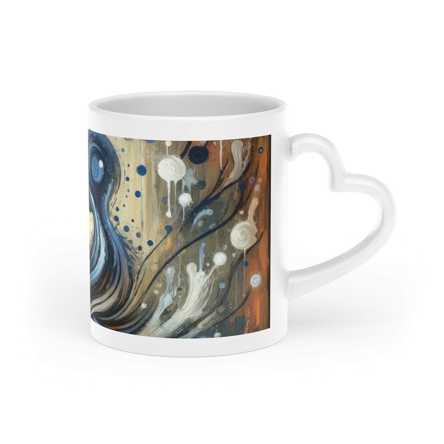 Empathic Connection Tachism Heart-Shaped Mug - ATUH.ART