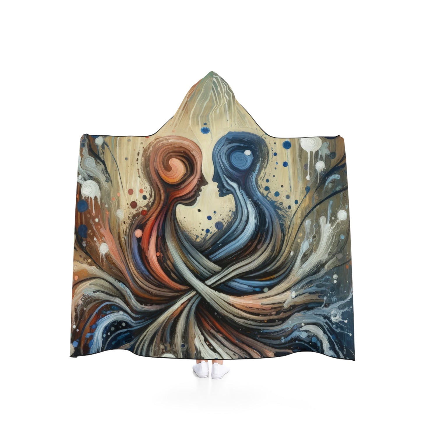 Empathic Connection Tachism Hooded Blanket - ATUH.ART