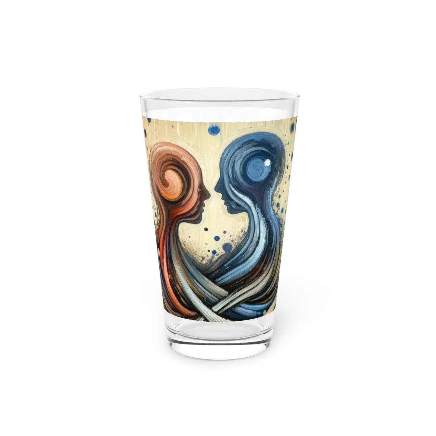 Empathic Connection Tachism Pint Glass, 16oz - ATUH.ART