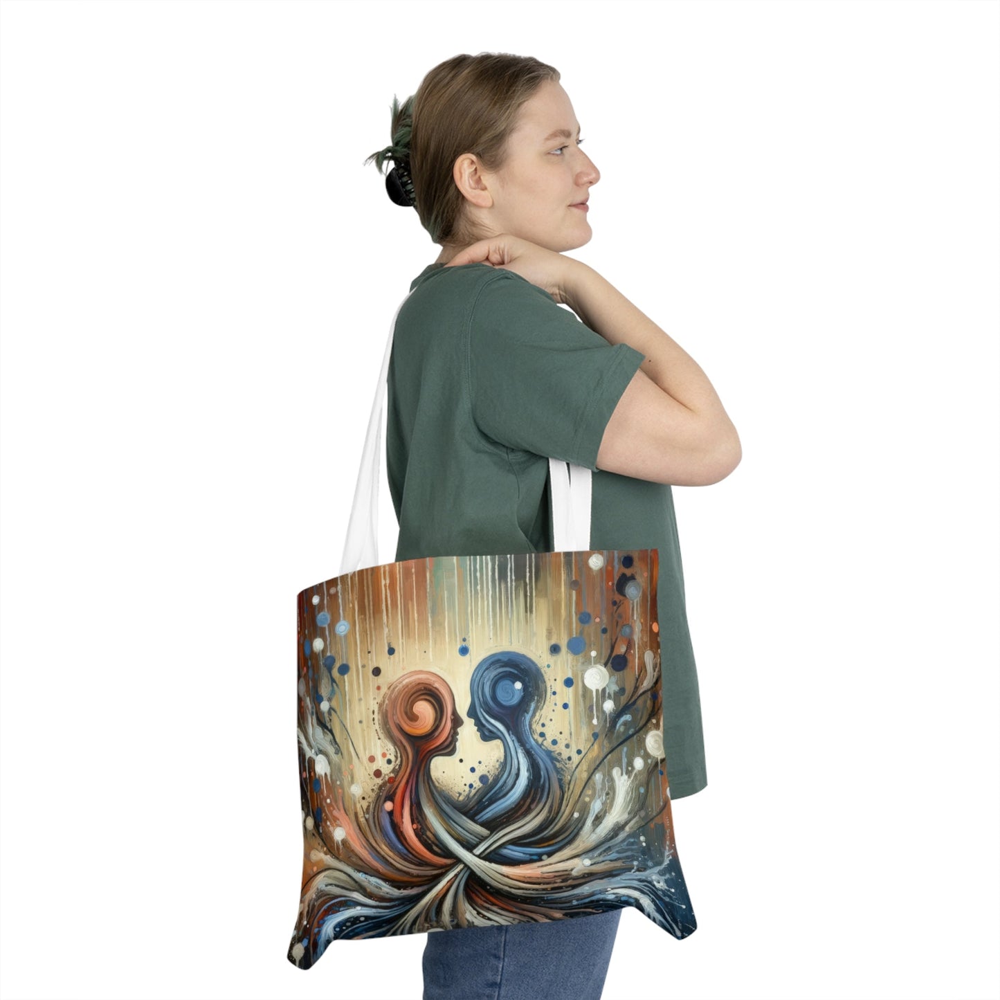 Empathic Connection Tachism Shoulder Tote Bag (AOP) - ATUH.ART