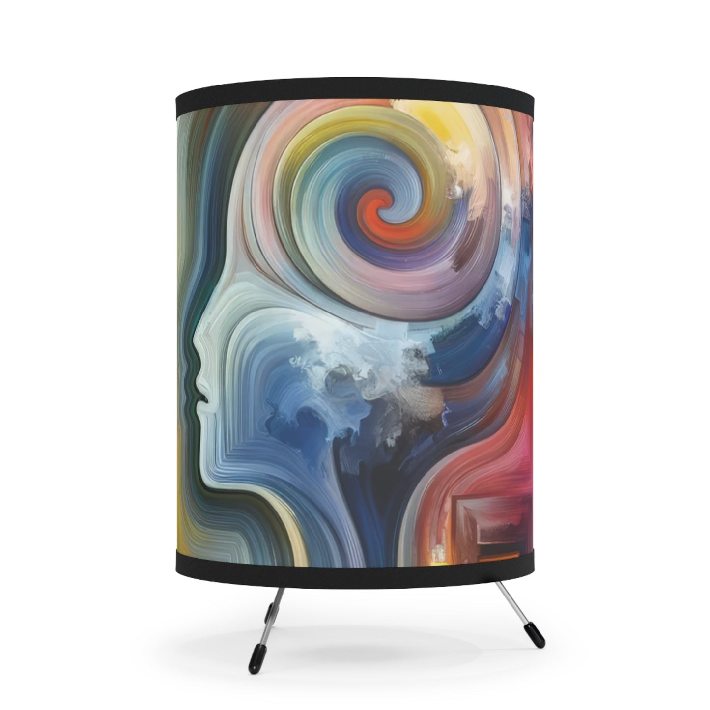 Empathy Binding Spirit Tripod Lamp with High-Res Printed Shade, US\CA plug - ATUH.ART