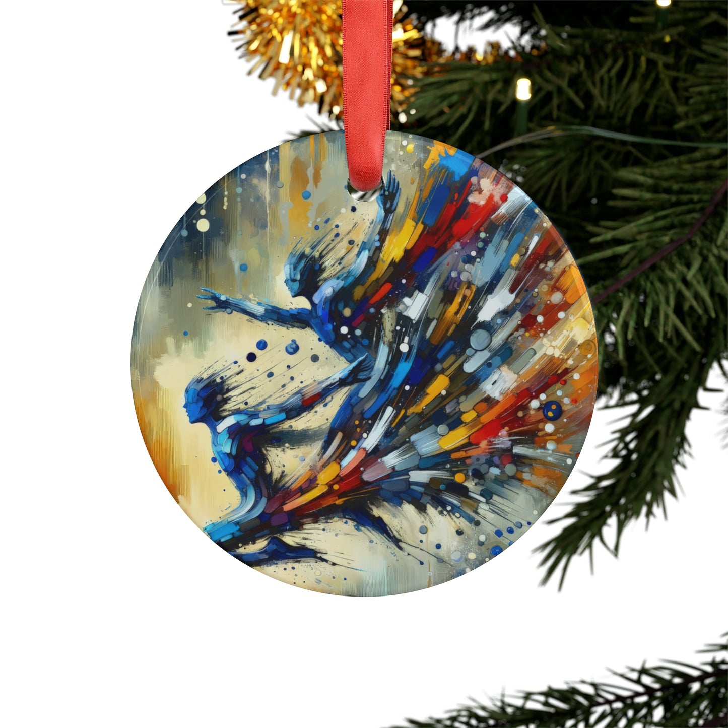Empowering Mastery Cascade Acrylic Ornament with Ribbon - ATUH.ART