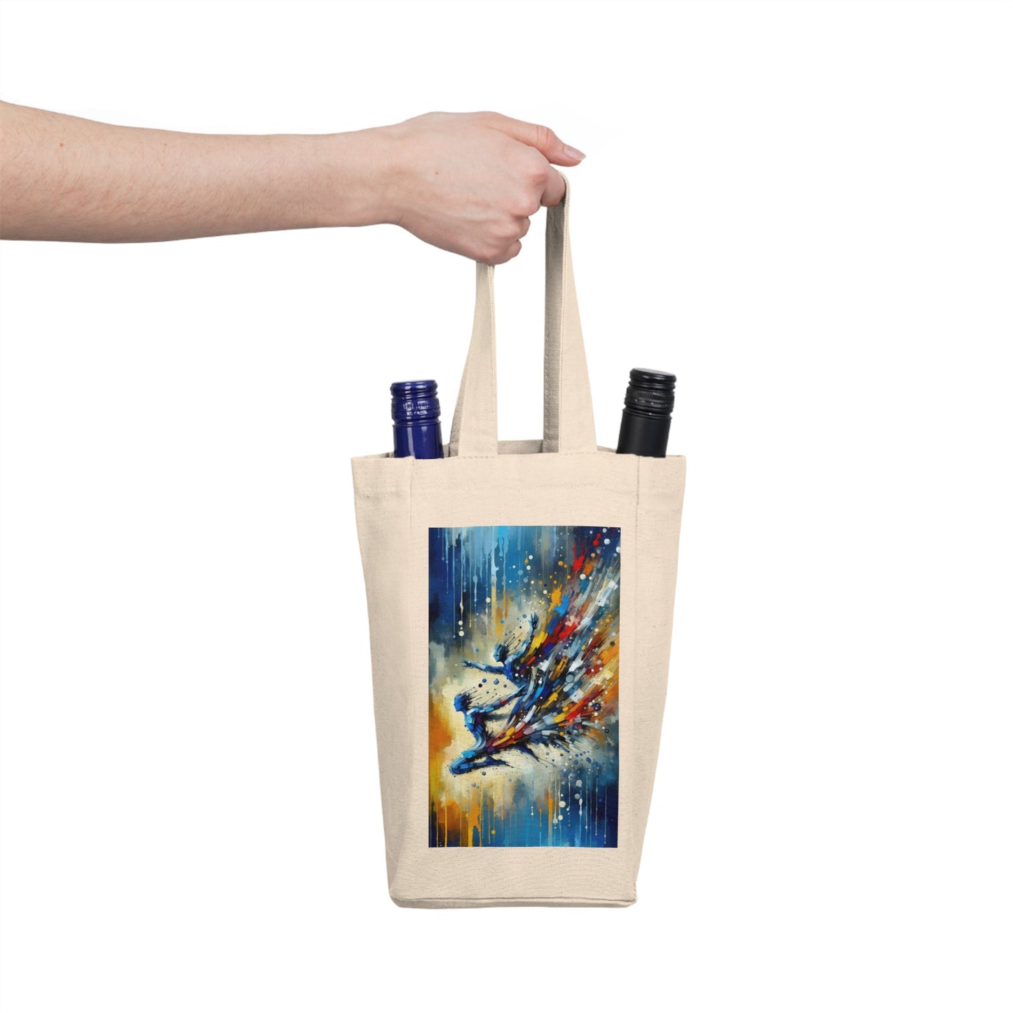 Empowering Mastery Cascade Double Wine Tote Bag - ATUH.ART