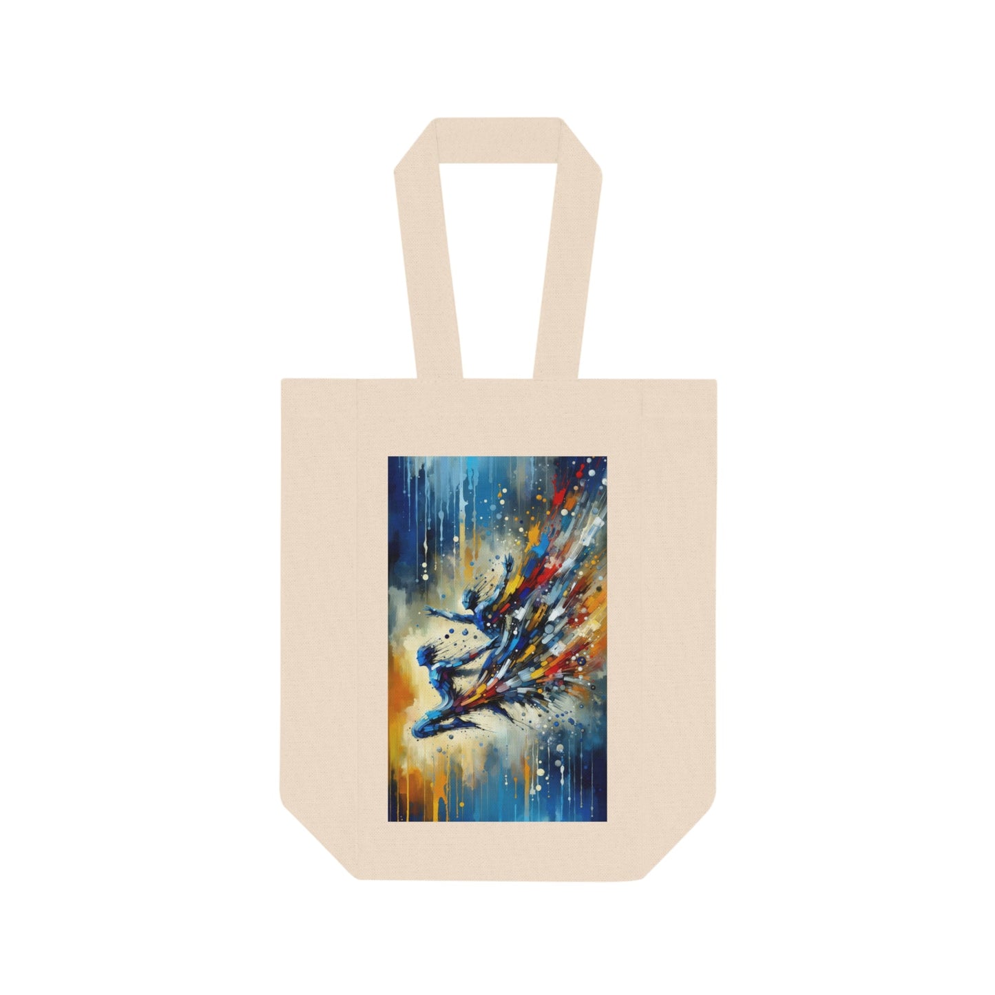 Empowering Mastery Cascade Double Wine Tote Bag - ATUH.ART