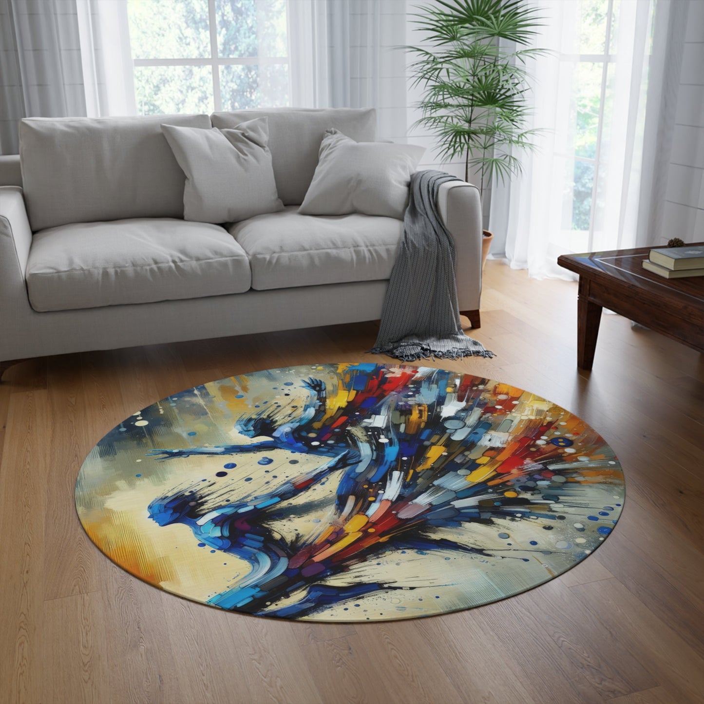 Empowering Mastery Cascade Round Rug - ATUH.ART