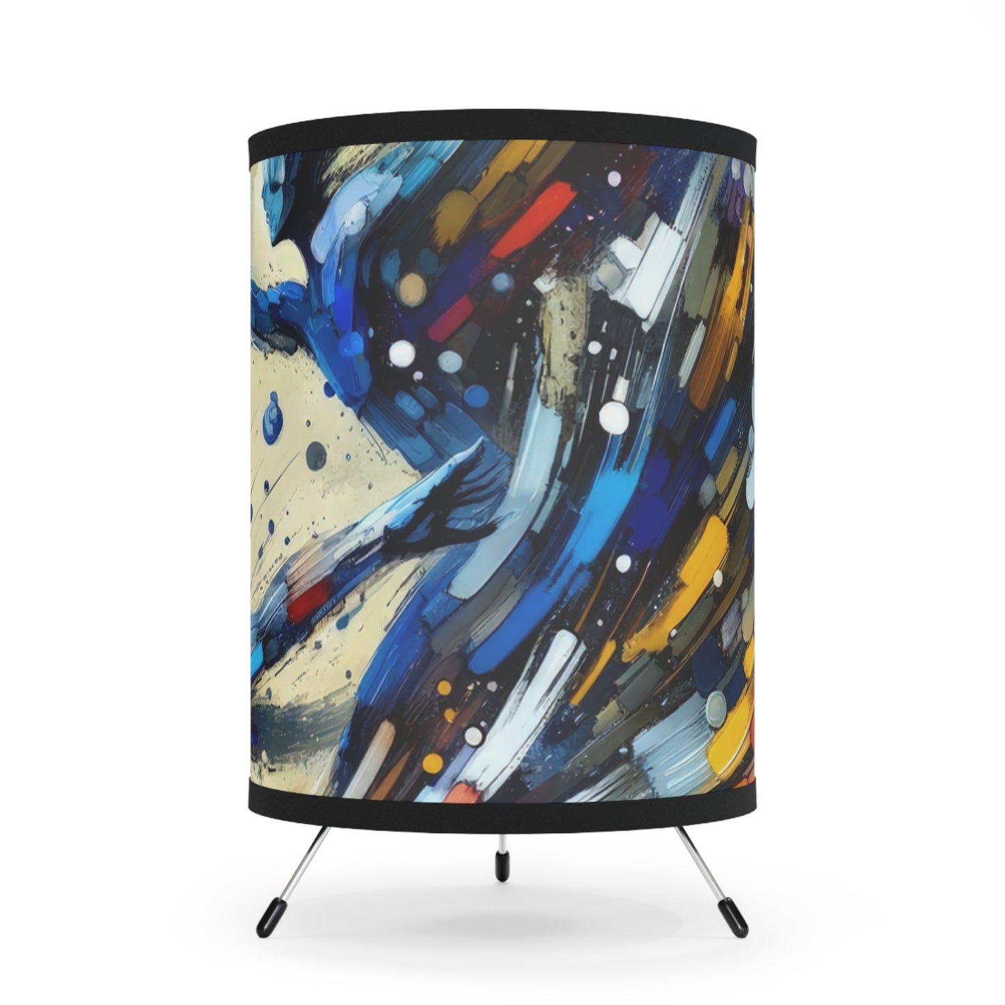 Empowering Mastery Cascade Tripod Lamp with High-Res Printed Shade, US\CA plug - ATUH.ART
