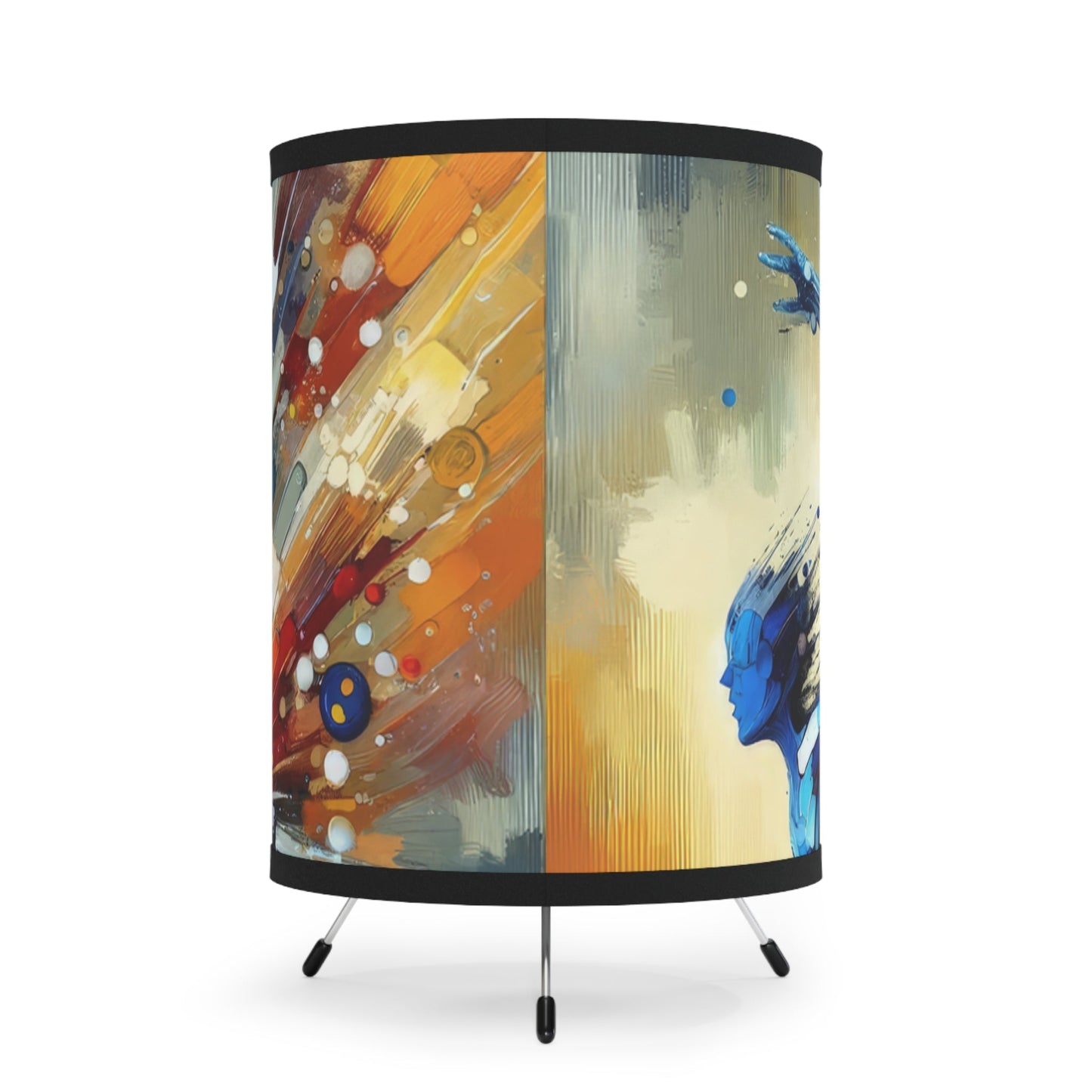 Empowering Mastery Cascade Tripod Lamp with High-Res Printed Shade, US\CA plug - ATUH.ART