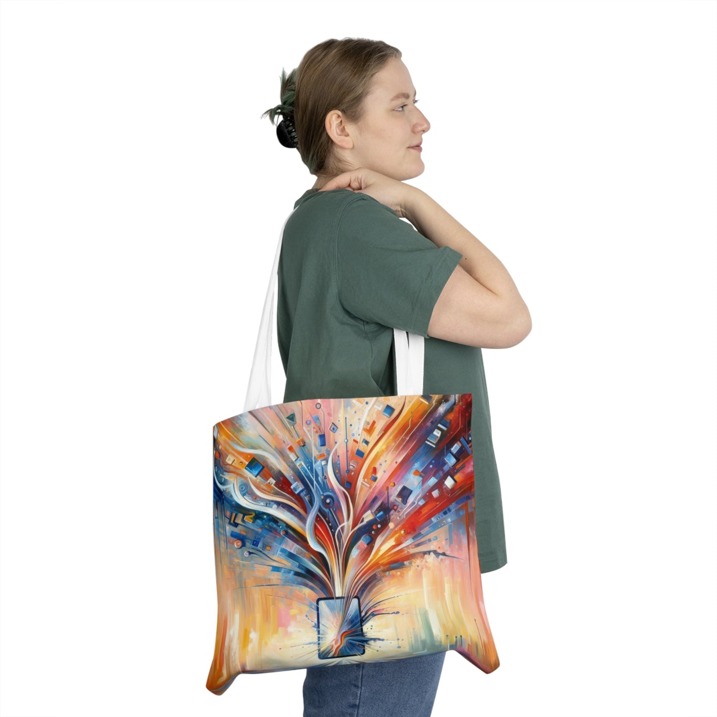 Empowerment Through Technology Shoulder Tote Bag (AOP) - ATUH.ART