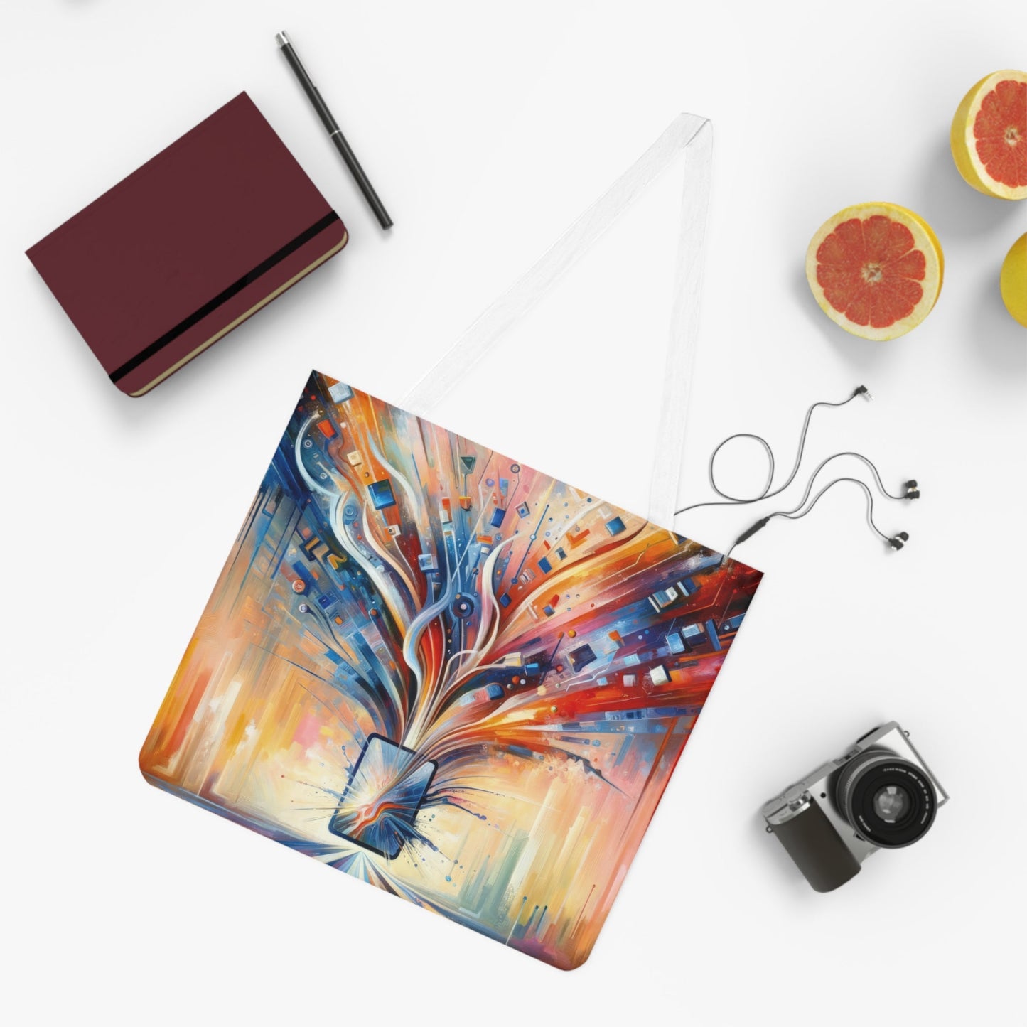 Empowerment Through Technology Shoulder Tote Bag (AOP) - ATUH.ART