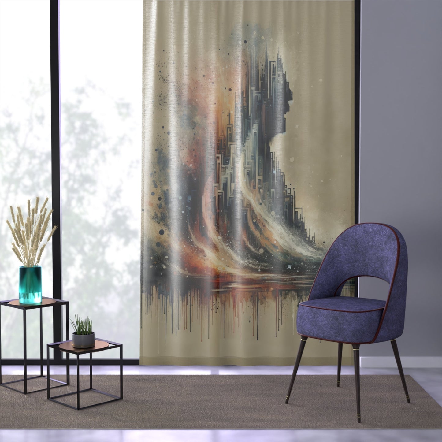 Enduring Echoes Resonance Window Curtain - ATUH.ART