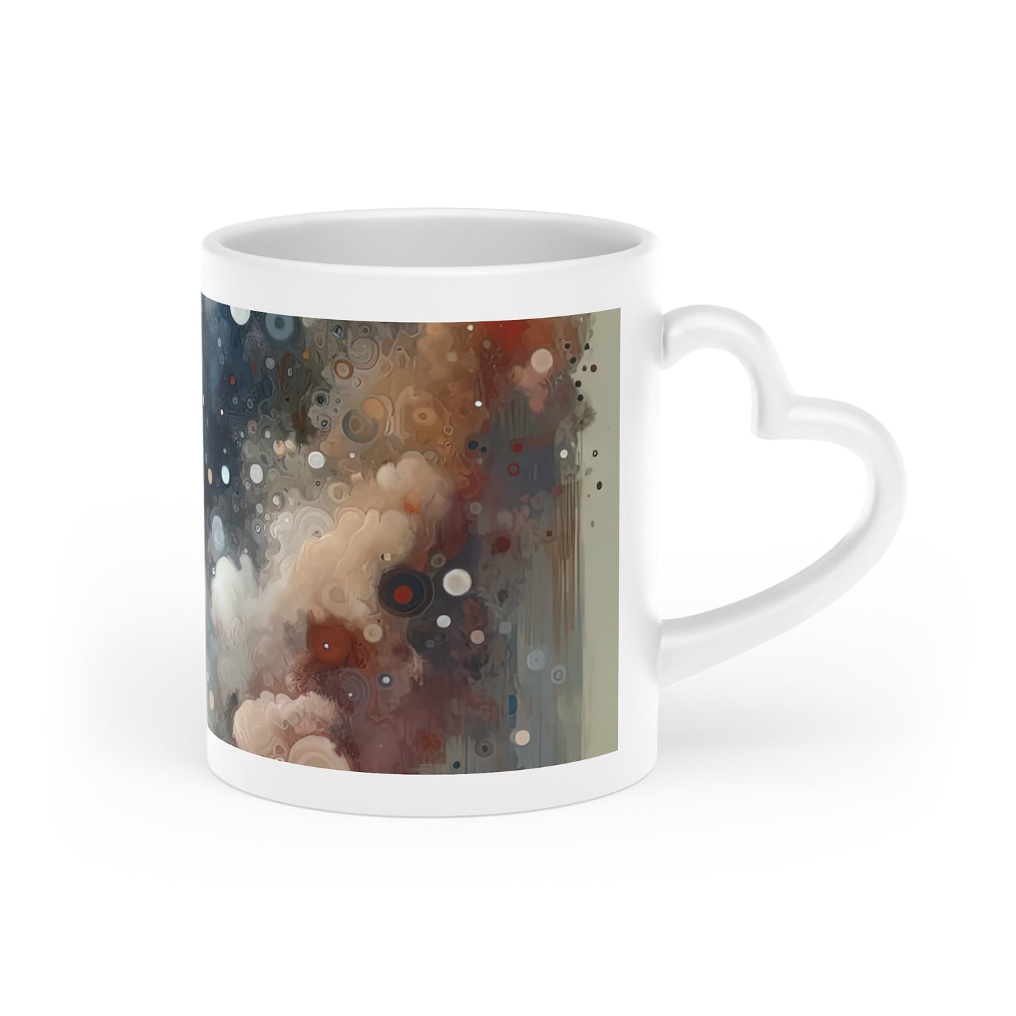 Ephemeral Hour Residue Heart-Shaped Mug - ATUH.ART