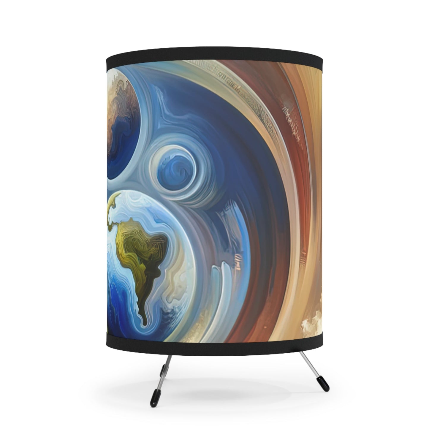 Esoteric Nurturing Gaia Tripod Lamp with High-Res Printed Shade, US\CA plug - ATUH.ART