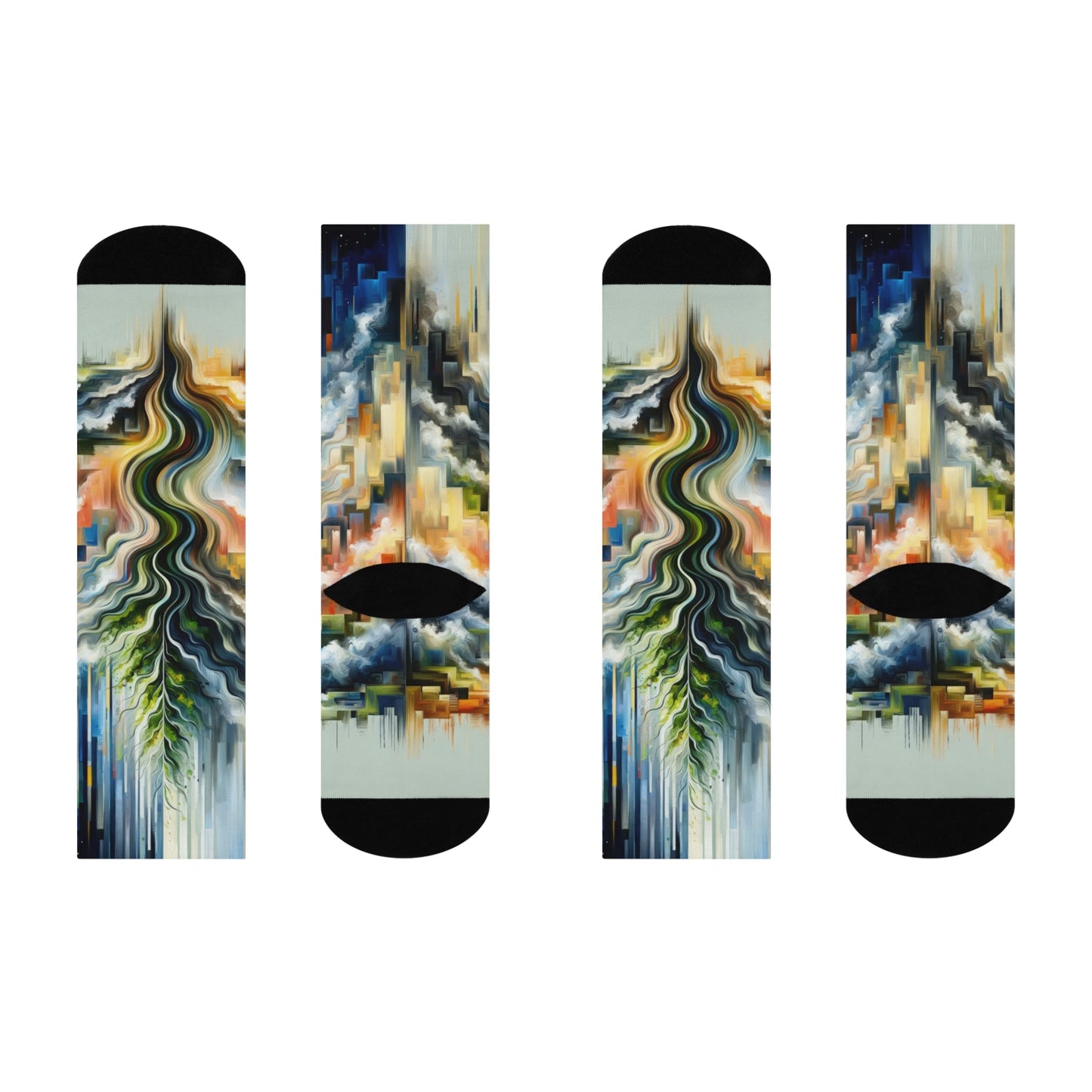 Eternal Digital Contrast Cushioned Crew Socks - ATUH.ART