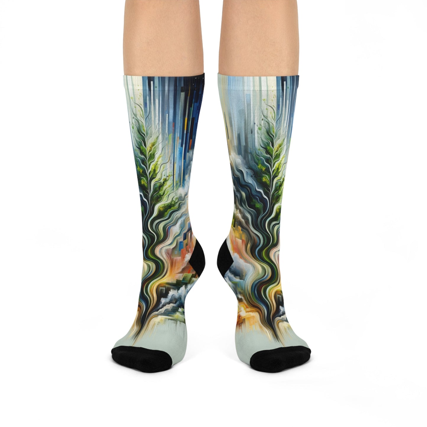Eternal Digital Contrast Cushioned Crew Socks - ATUH.ART