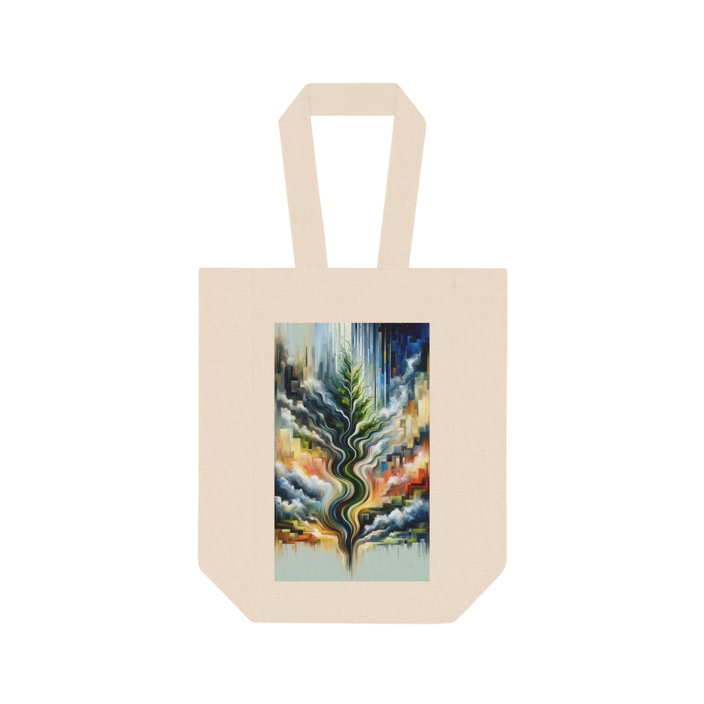 Eternal Digital Contrast Double Wine Tote Bag - ATUH.ART