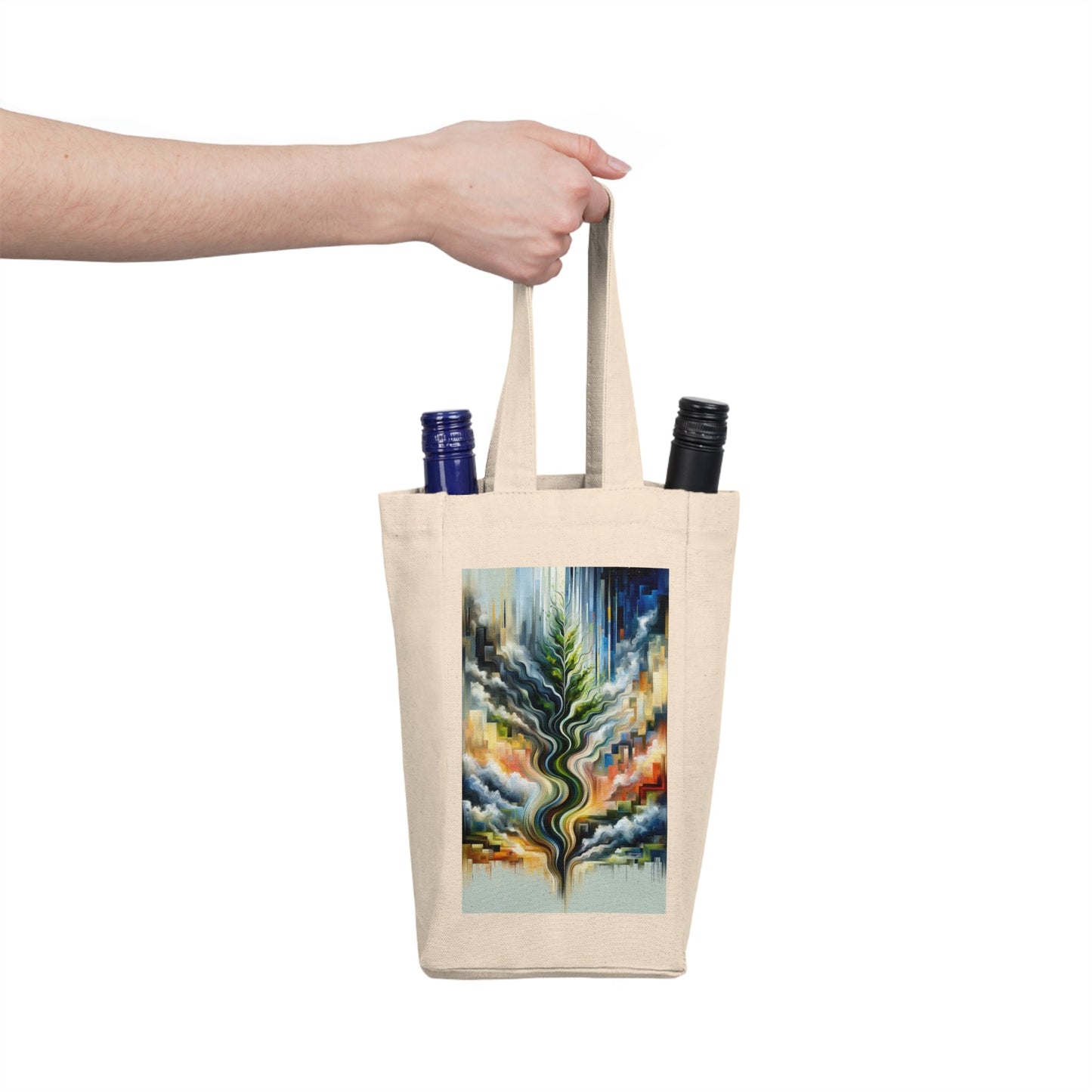 Eternal Digital Contrast Double Wine Tote Bag - ATUH.ART