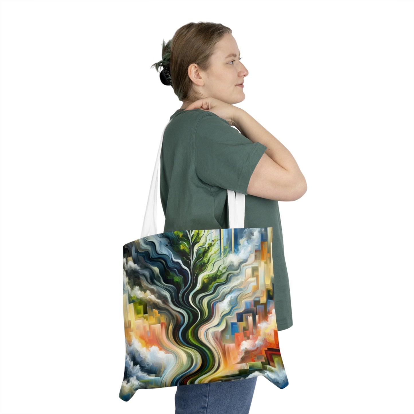 Eternal Digital Contrast Shoulder Tote Bag (AOP) - ATUH.ART