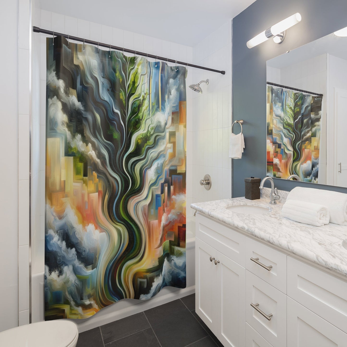 Eternal Digital Contrast Shower Curtains - ATUH.ART