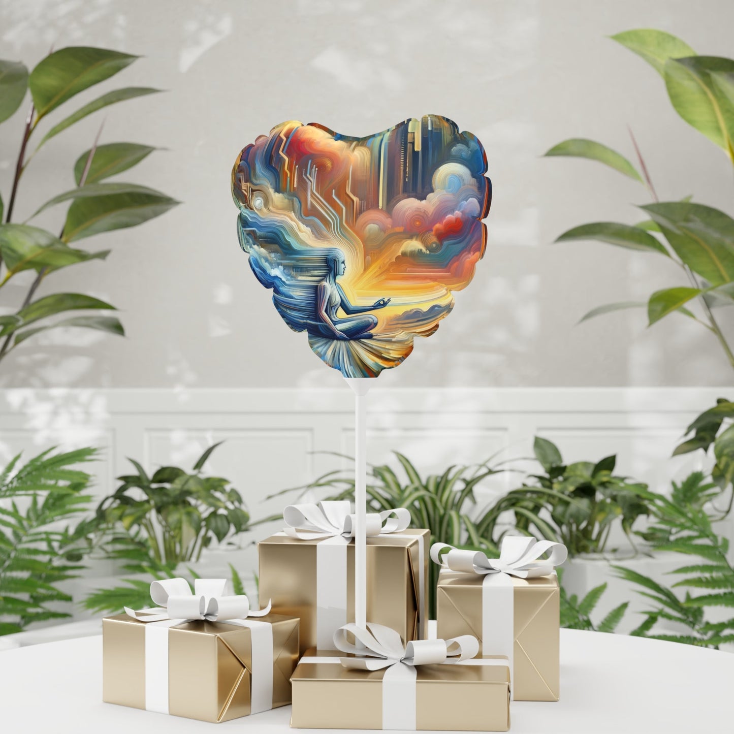 Eternal Digital Meditation Balloon (Round and Heart-shaped), 11" - ATUH.ART