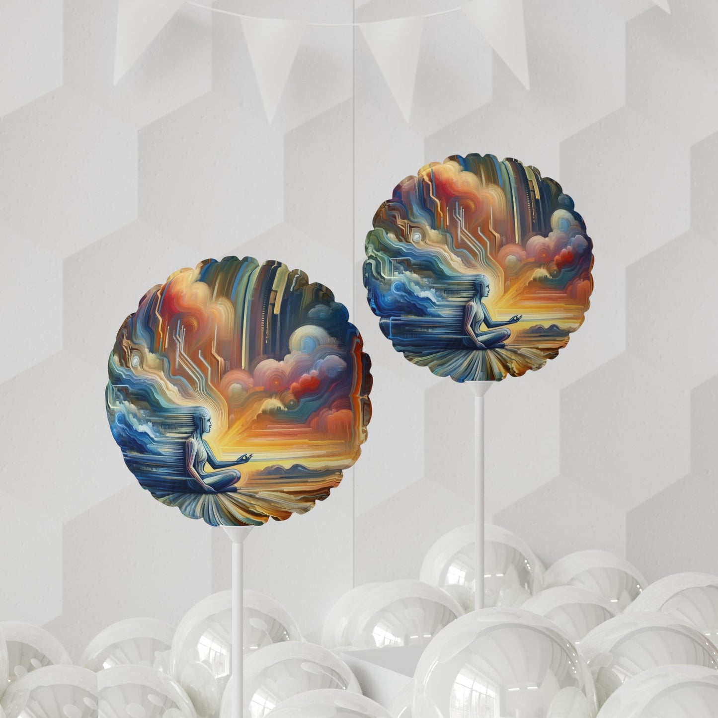 Eternal Digital Meditation Balloon (Round and Heart-shaped), 11" - ATUH.ART