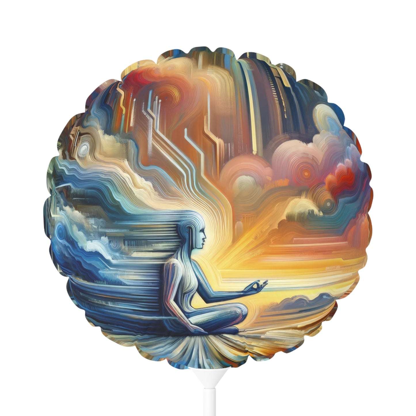 Eternal Digital Meditation Balloon (Round and Heart-shaped), 11" - ATUH.ART
