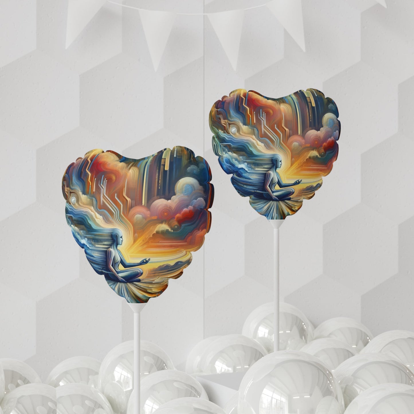 Eternal Digital Meditation Balloon (Round and Heart-shaped), 11" - ATUH.ART