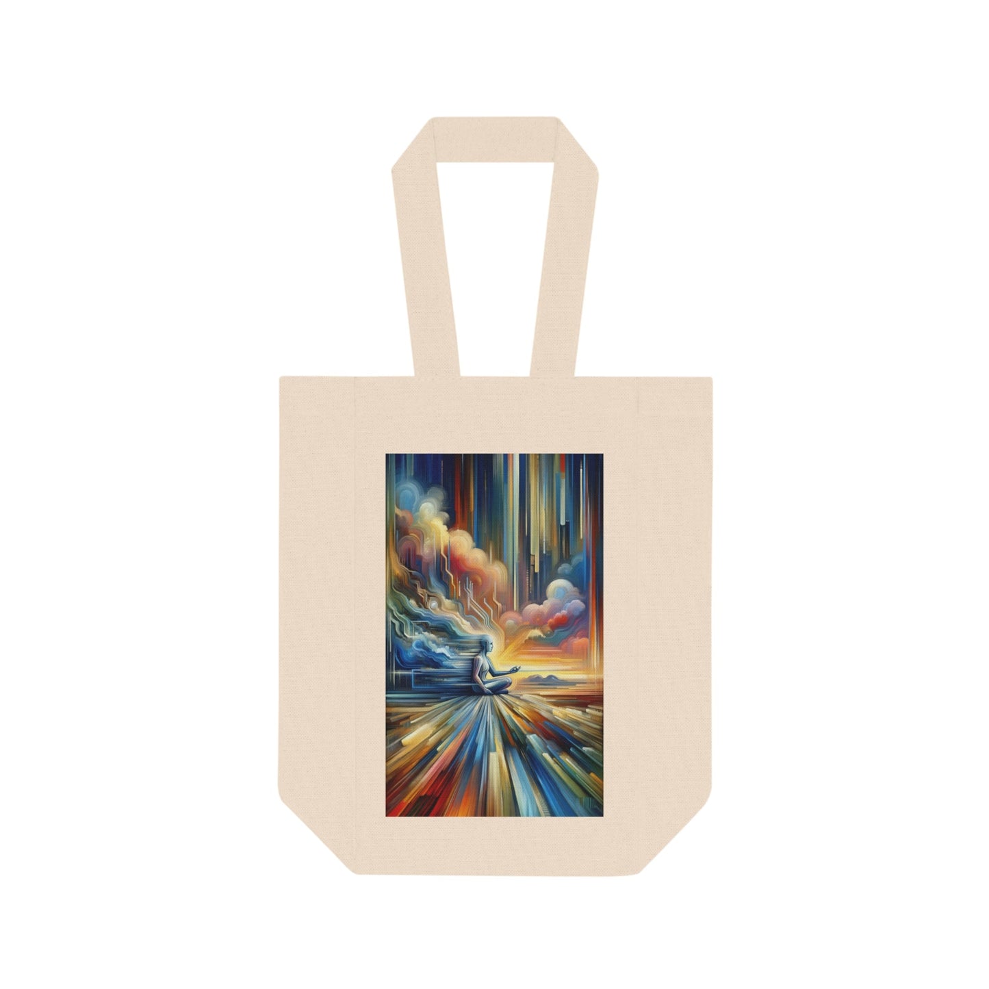 Eternal Digital Meditation Double Wine Tote Bag - ATUH.ART