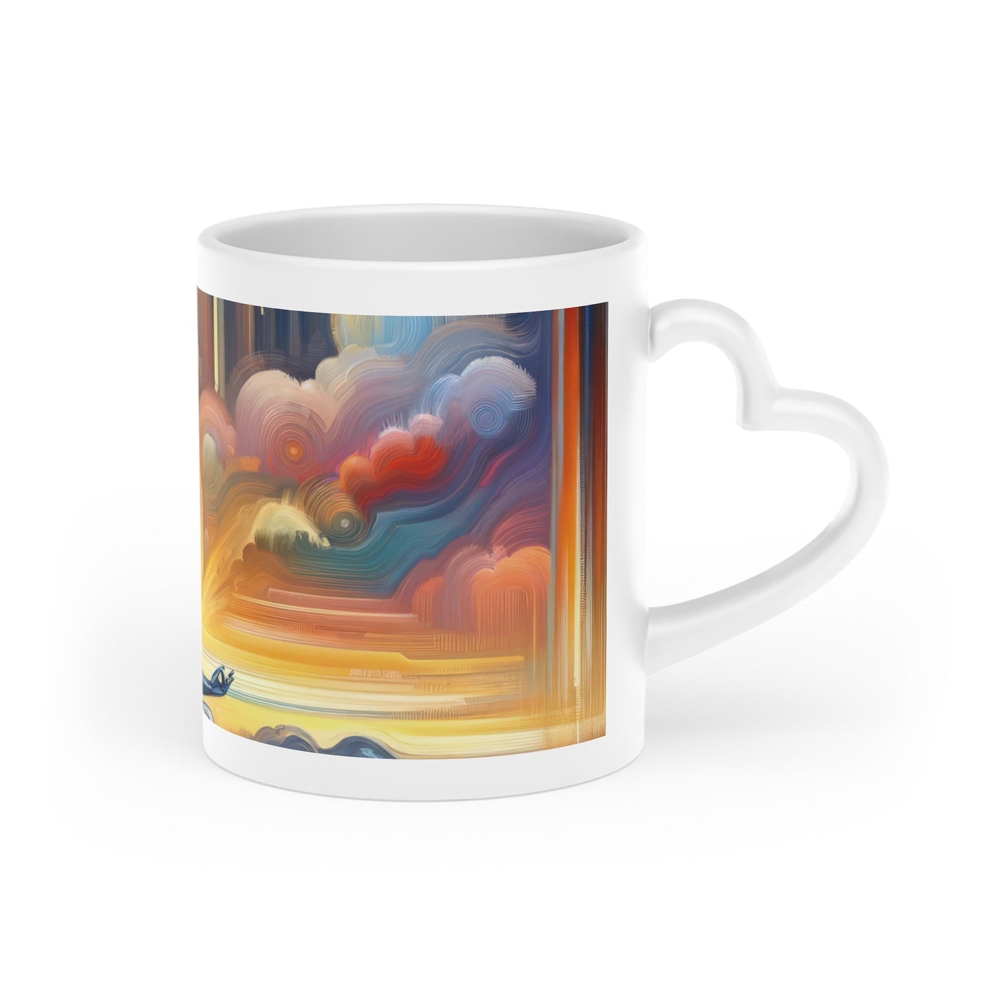 Eternal Digital Meditation Heart-Shaped Mug - ATUH.ART