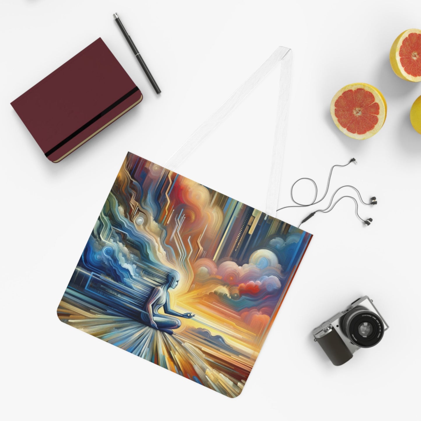 Eternal Digital Meditation Shoulder Tote Bag (AOP) - ATUH.ART