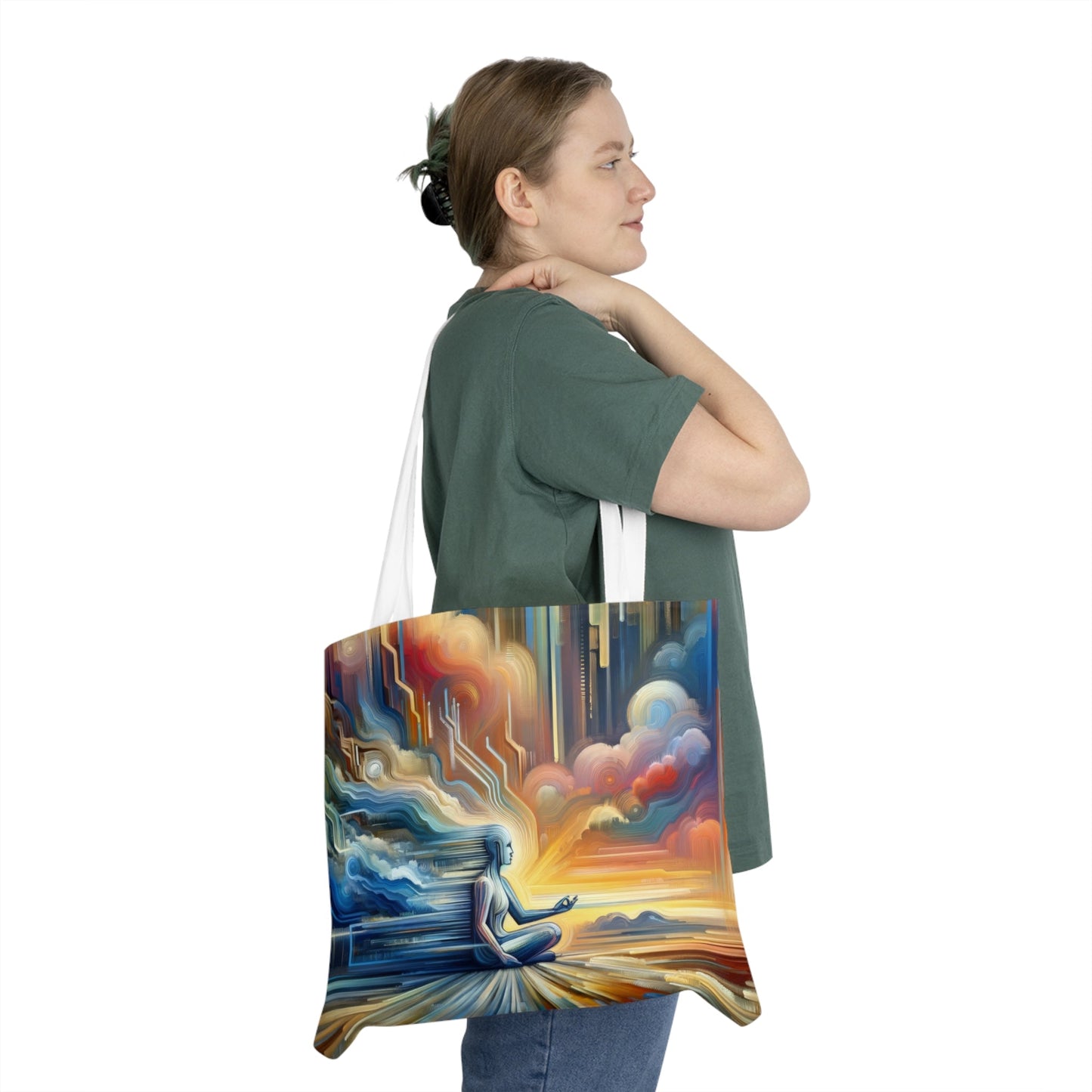 Eternal Digital Meditation Shoulder Tote Bag (AOP) - ATUH.ART