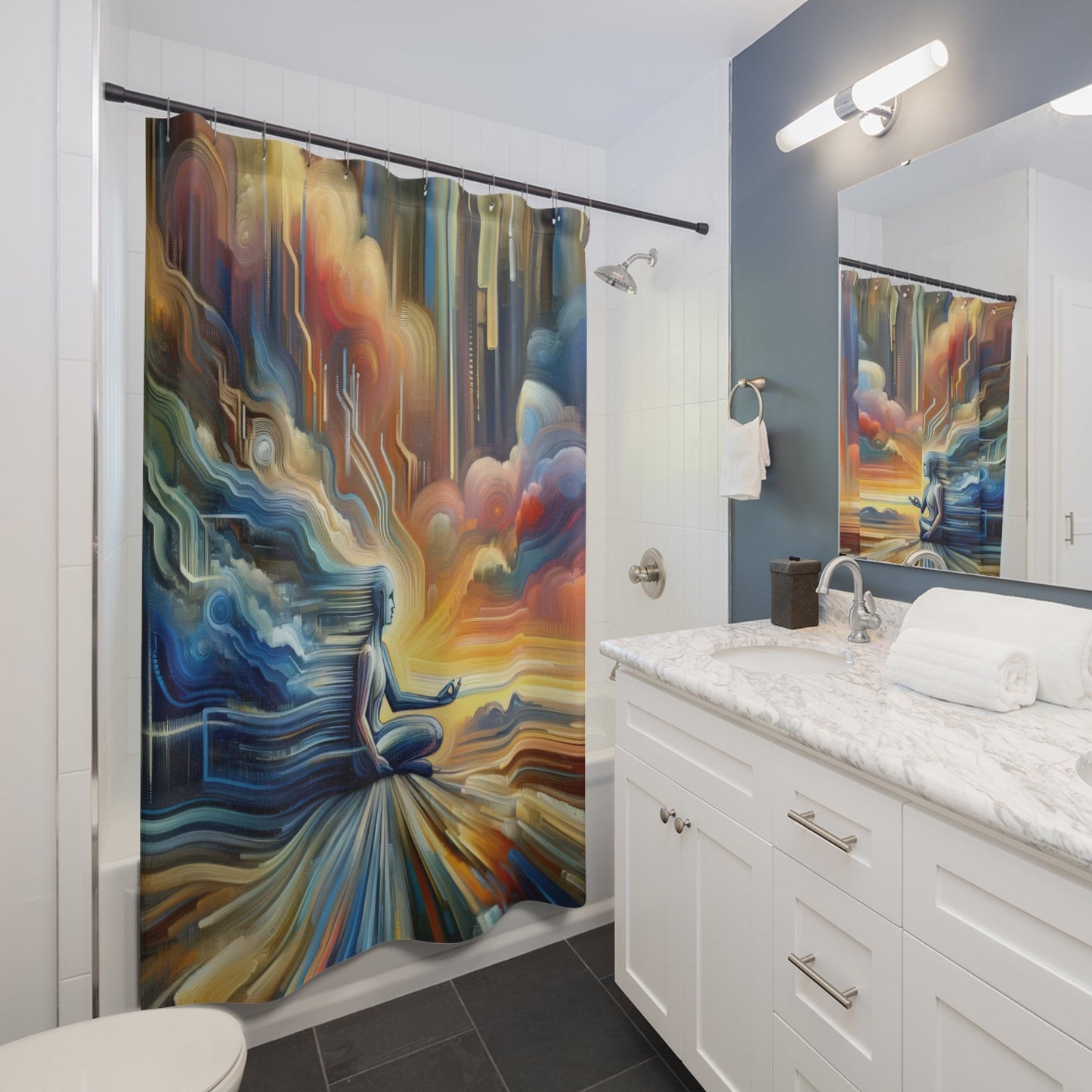 Eternal Digital Meditation Shower Curtains - ATUH.ART