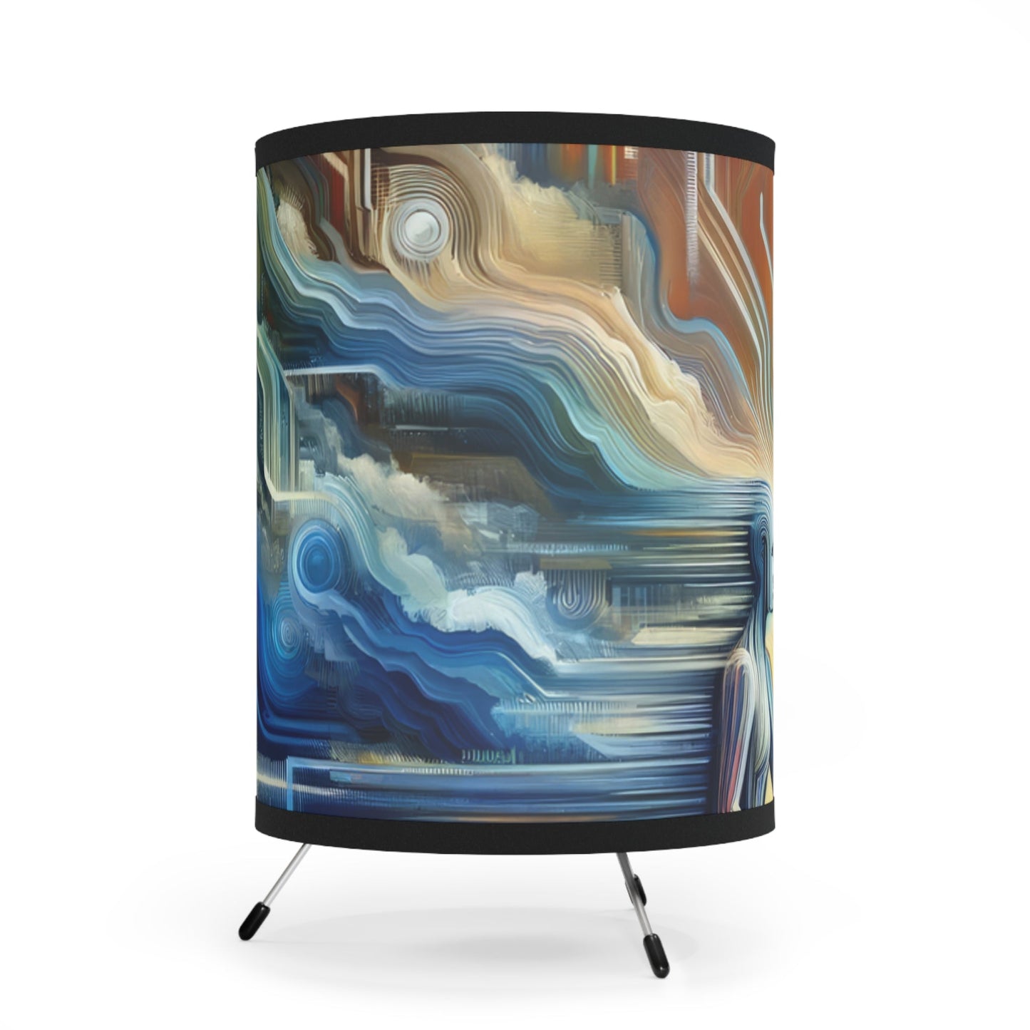 Eternal Digital Meditation Tripod Lamp with High-Res Printed Shade, US\CA plug - ATUH.ART
