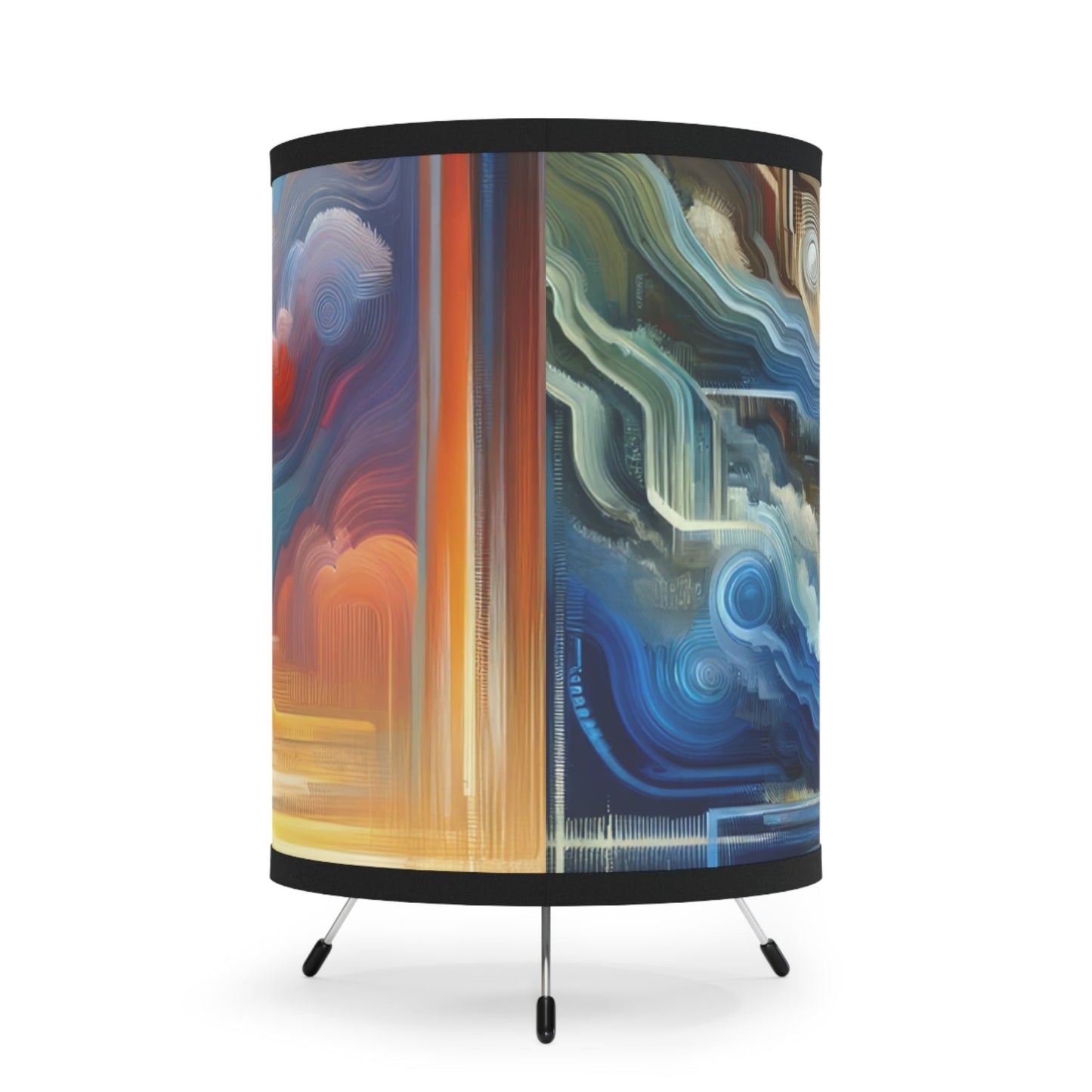 Eternal Digital Meditation Tripod Lamp with High-Res Printed Shade, US\CA plug - ATUH.ART