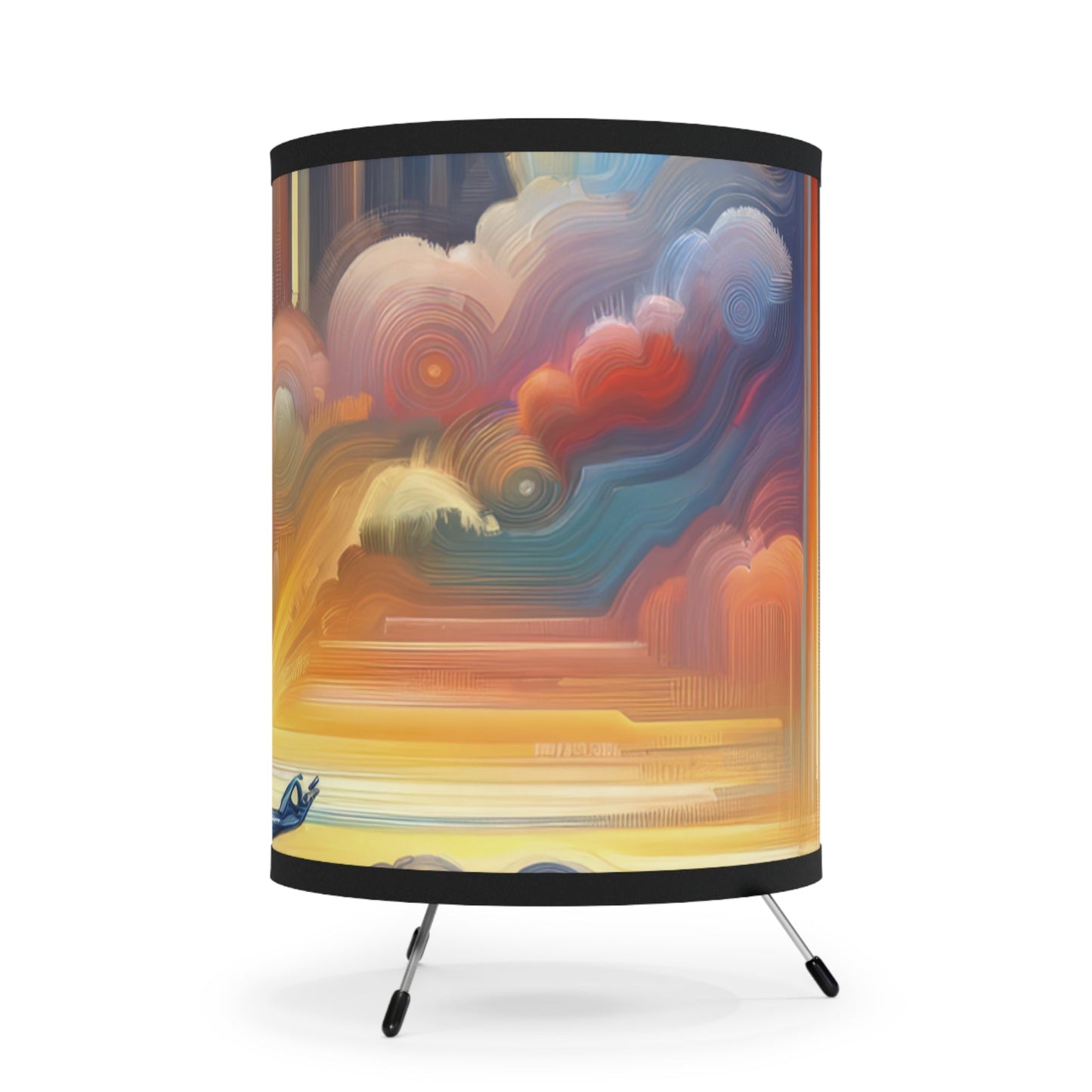Eternal Digital Meditation Tripod Lamp with High-Res Printed Shade, US\CA plug - ATUH.ART