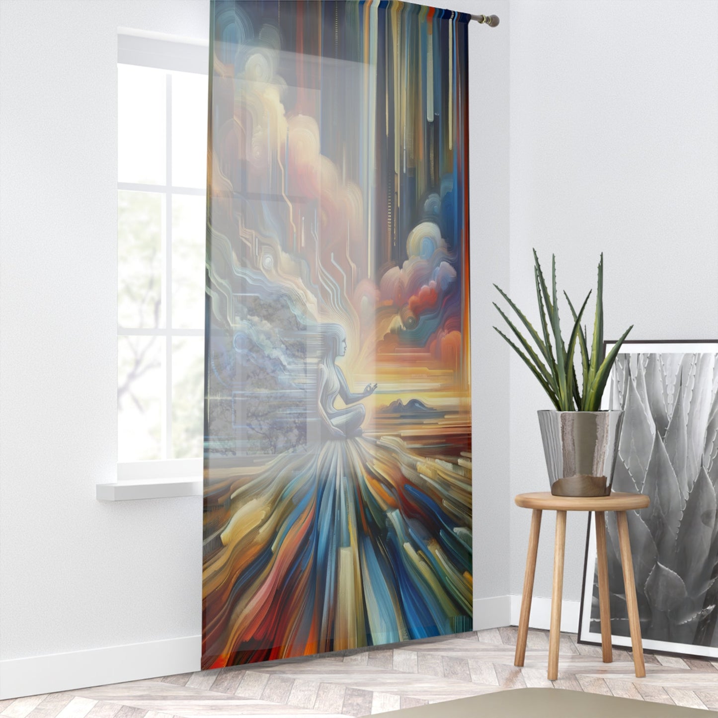 Eternal Digital Meditation Window Curtain - ATUH.ART