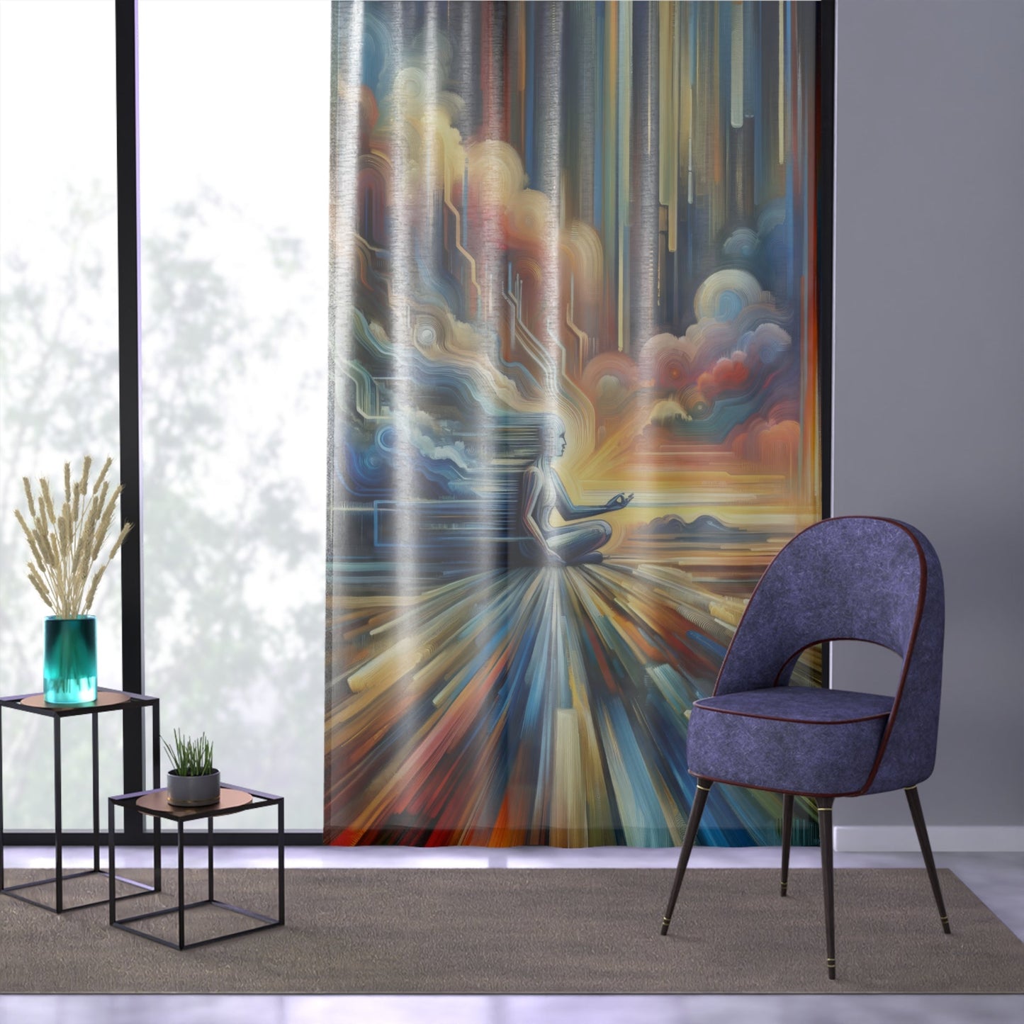 Eternal Digital Meditation Window Curtain - ATUH.ART