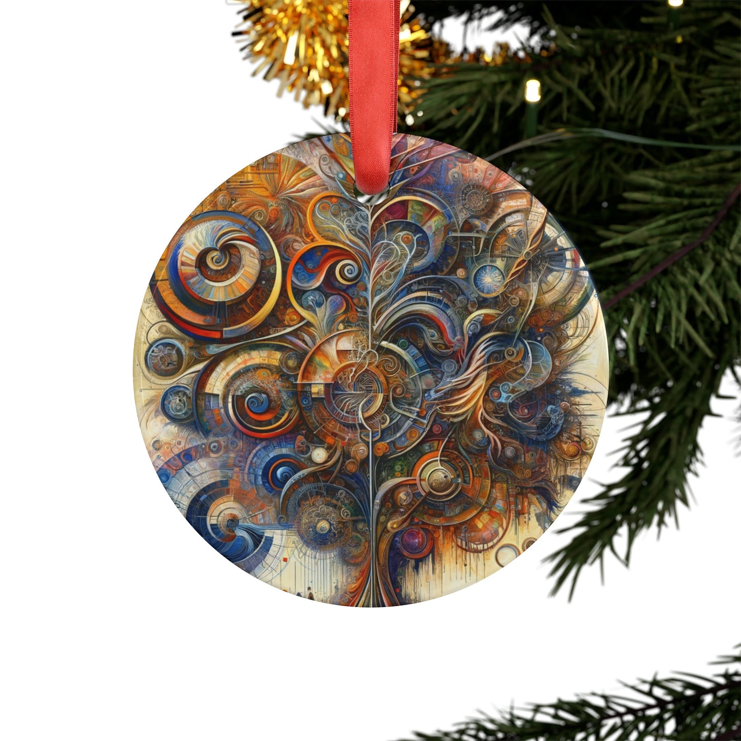 Ethos Web Abstract Acrylic Ornament with Ribbon - ATUH.ART