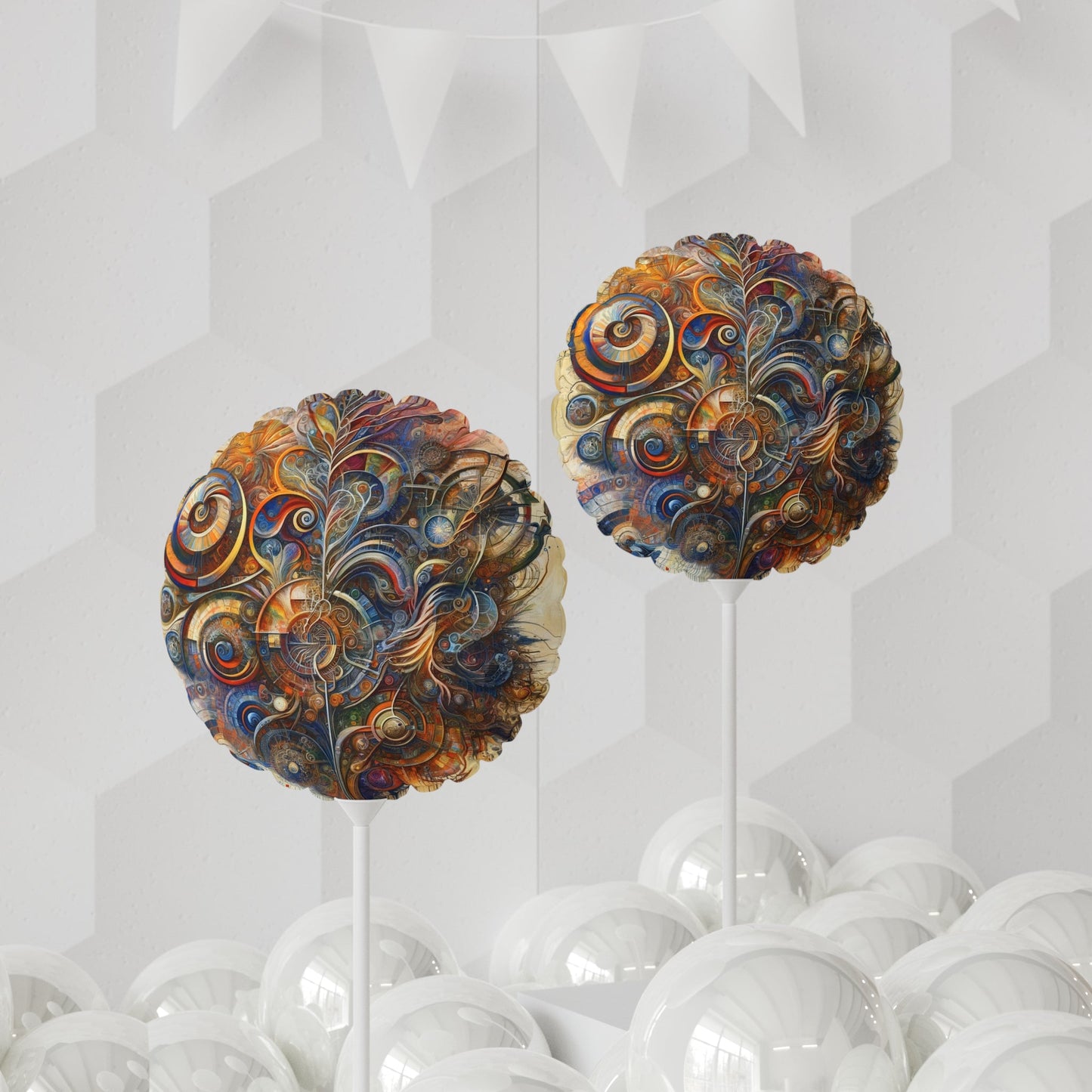 Ethos Web Abstract Balloon (Round and Heart-shaped), 11" - ATUH.ART