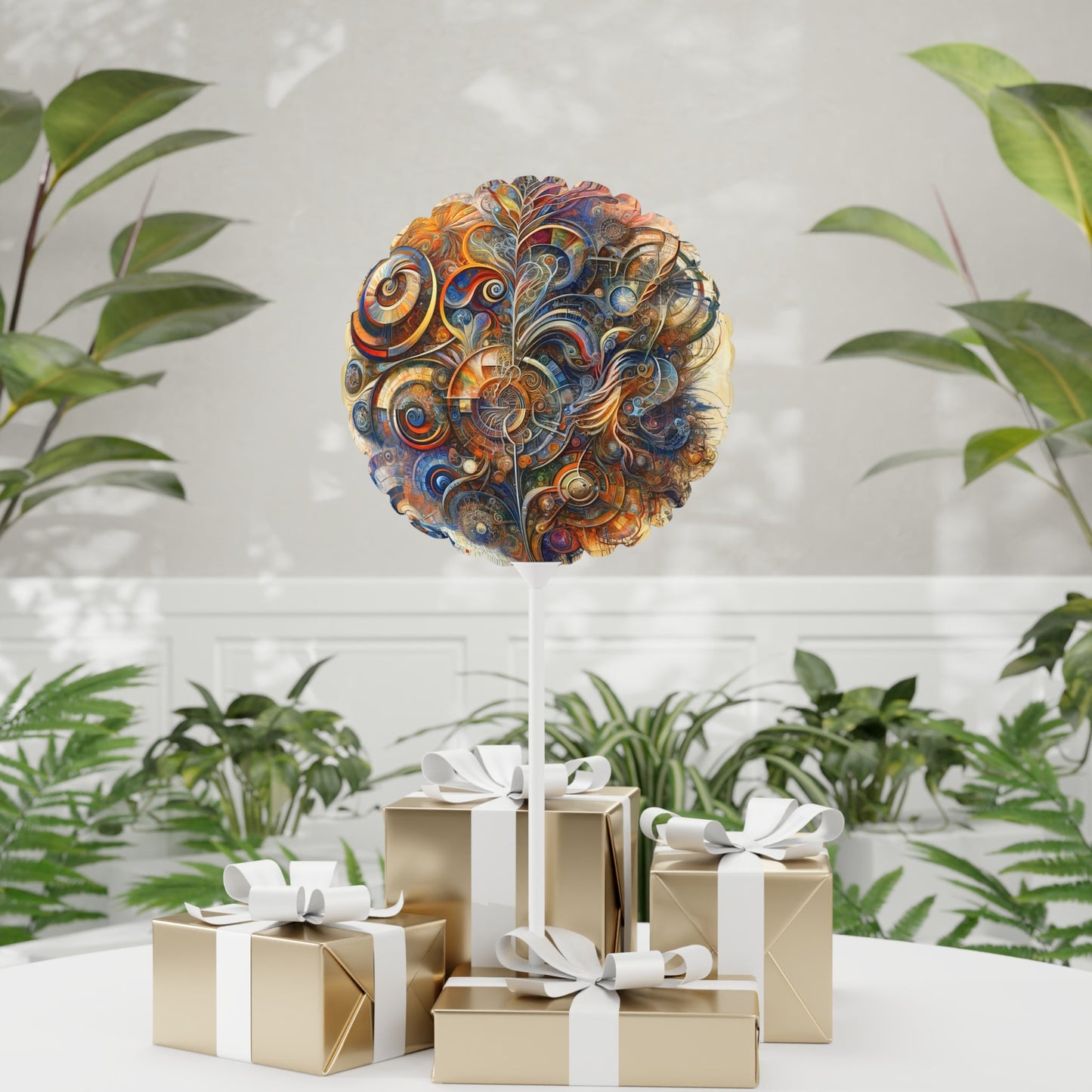 Ethos Web Abstract Balloon (Round and Heart-shaped), 11" - ATUH.ART