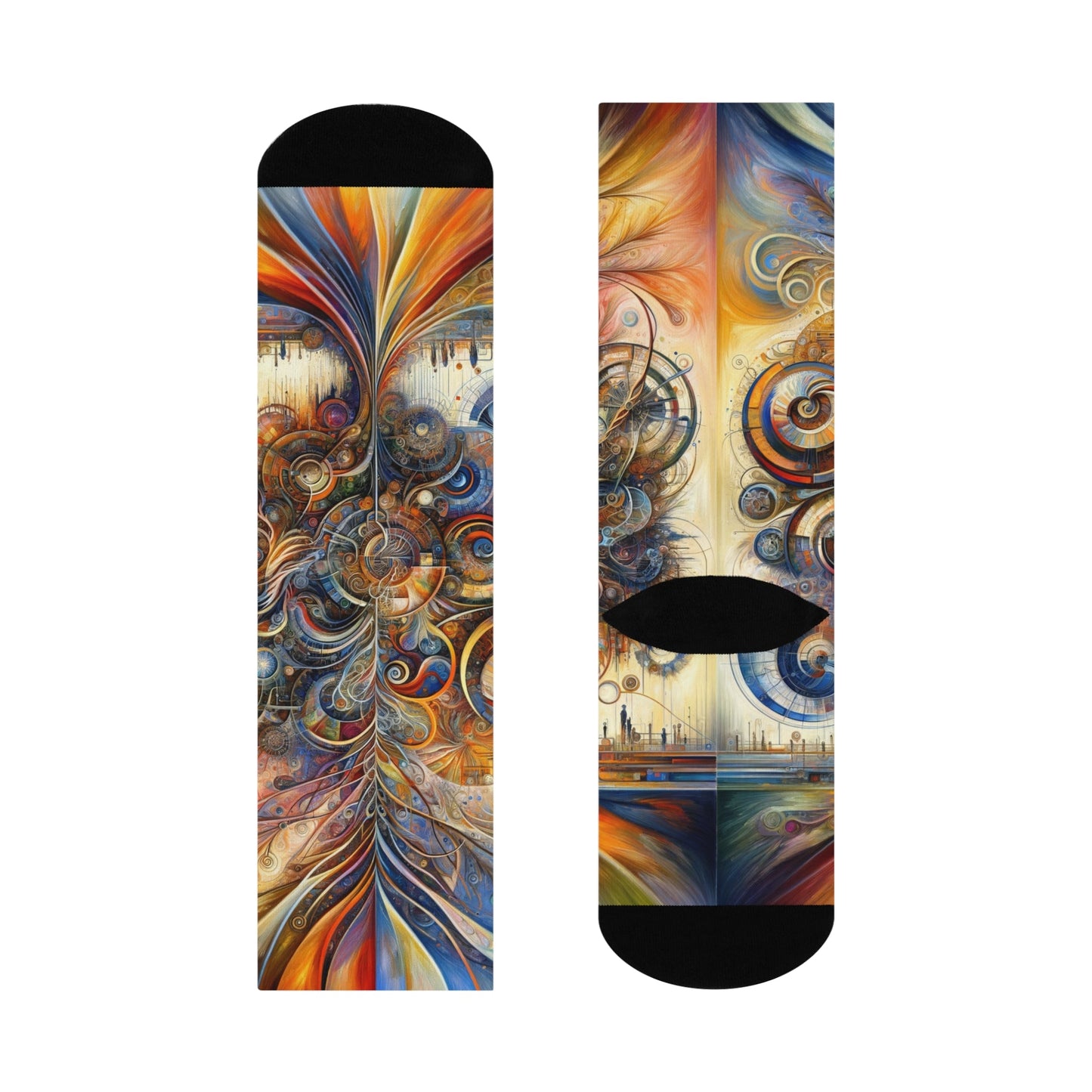 Ethos Web Abstract Cushioned Crew Socks - ATUH.ART