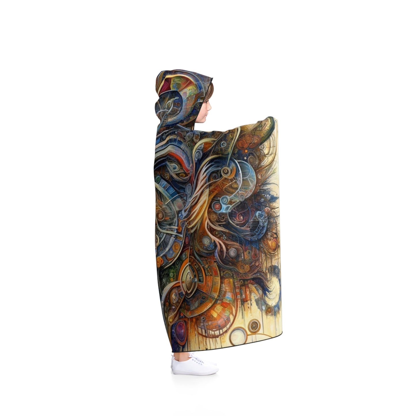 Ethos Web Abstract Hooded Blanket - ATUH.ART