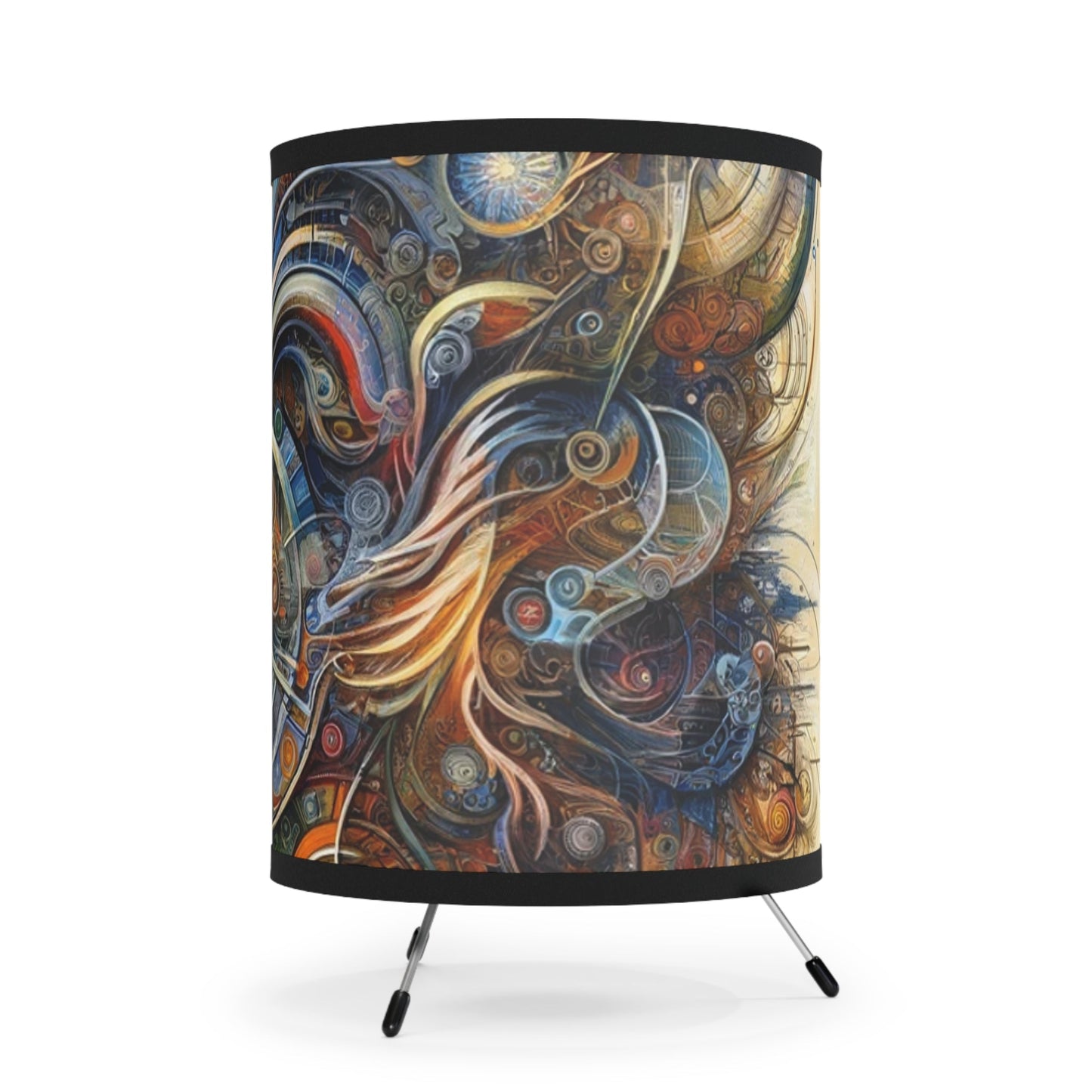 Ethos Web Abstract Tripod Lamp with High-Res Printed Shade, US\CA plug - ATUH.ART