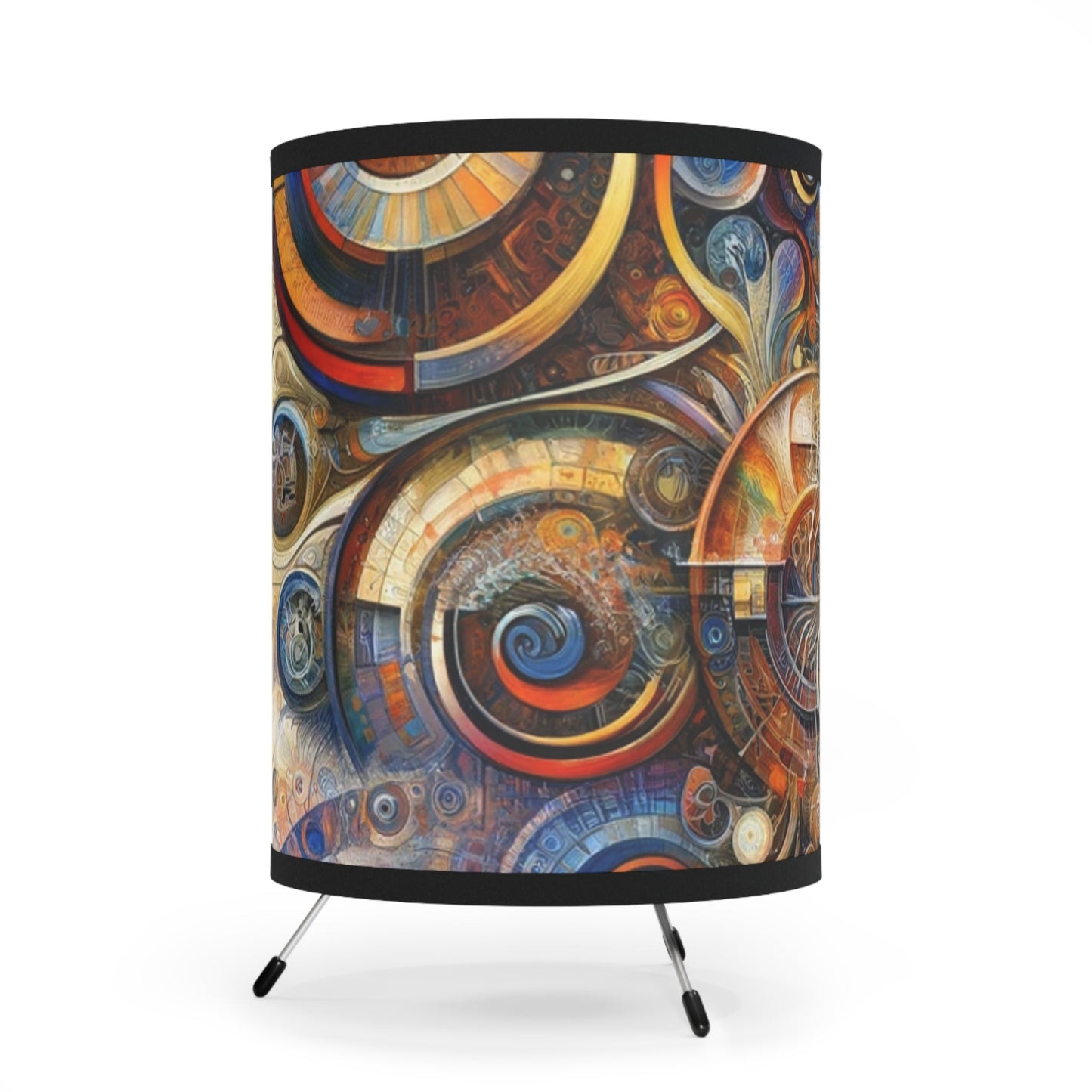 Ethos Web Abstract Tripod Lamp with High-Res Printed Shade, US\CA plug - ATUH.ART