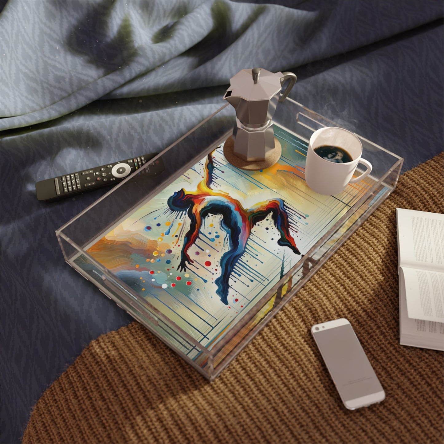 Expressive Dance Reflection Acrylic Serving Tray - ATUH.ART