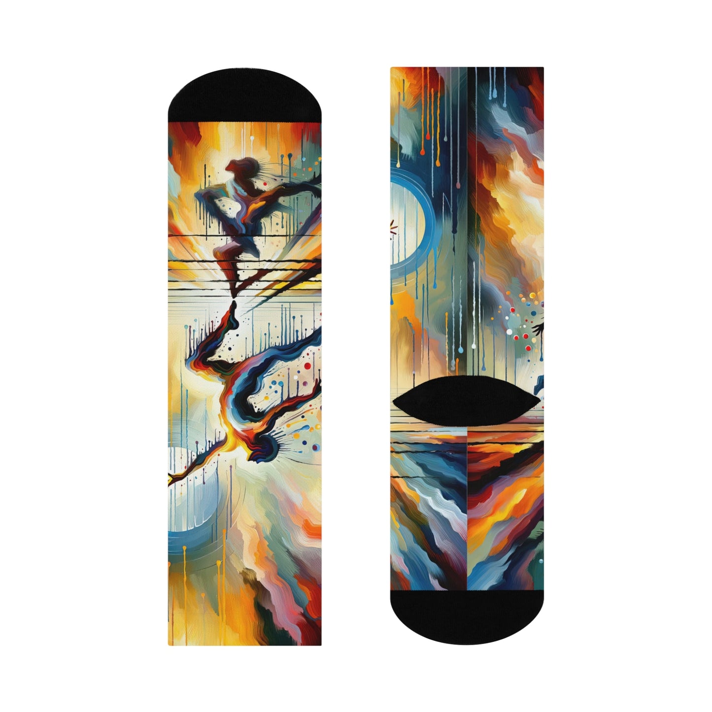 Expressive Dance Reflection Cushioned Crew Socks - ATUH.ART