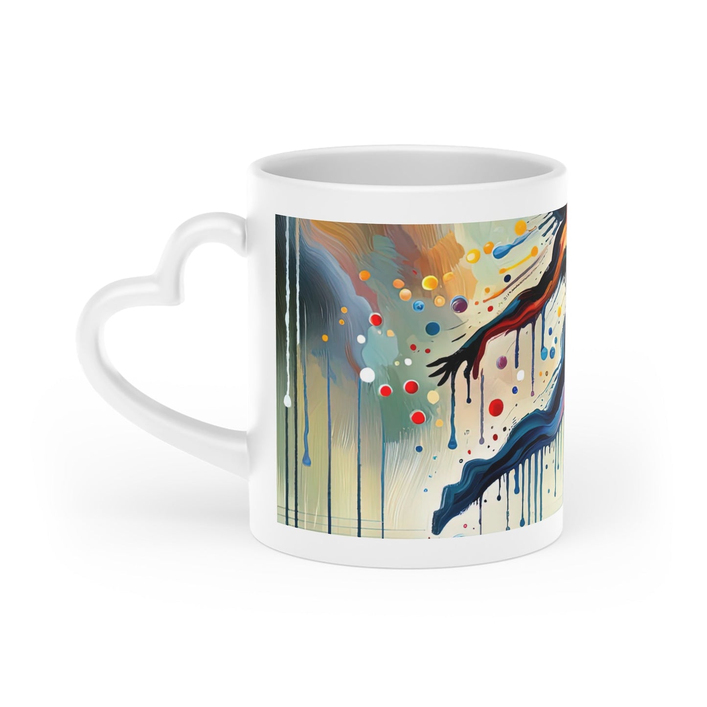 Expressive Dance Reflection Heart-Shaped Mug - ATUH.ART