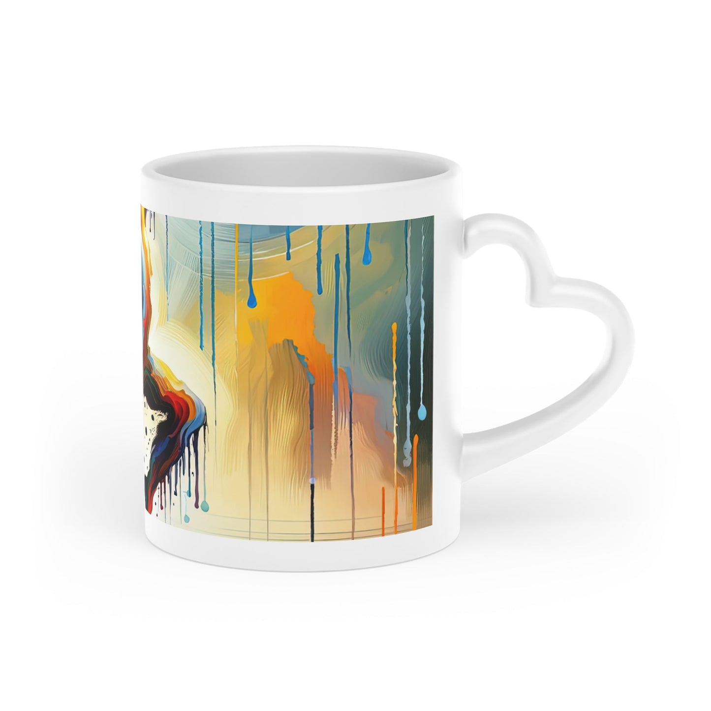Expressive Dance Reflection Heart-Shaped Mug - ATUH.ART