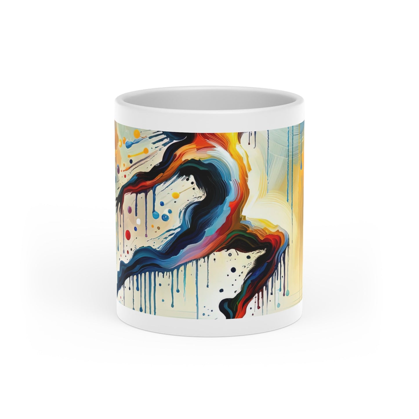 Expressive Dance Reflection Heart-Shaped Mug - ATUH.ART